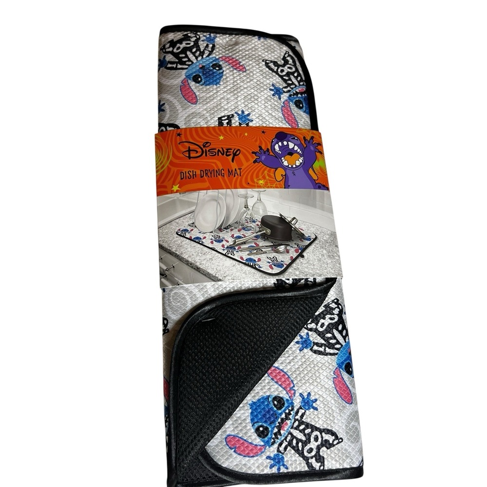Disney Lilo‎ & Stitch Dish Drying Mat Stitch In Halloween Costume Skeleton